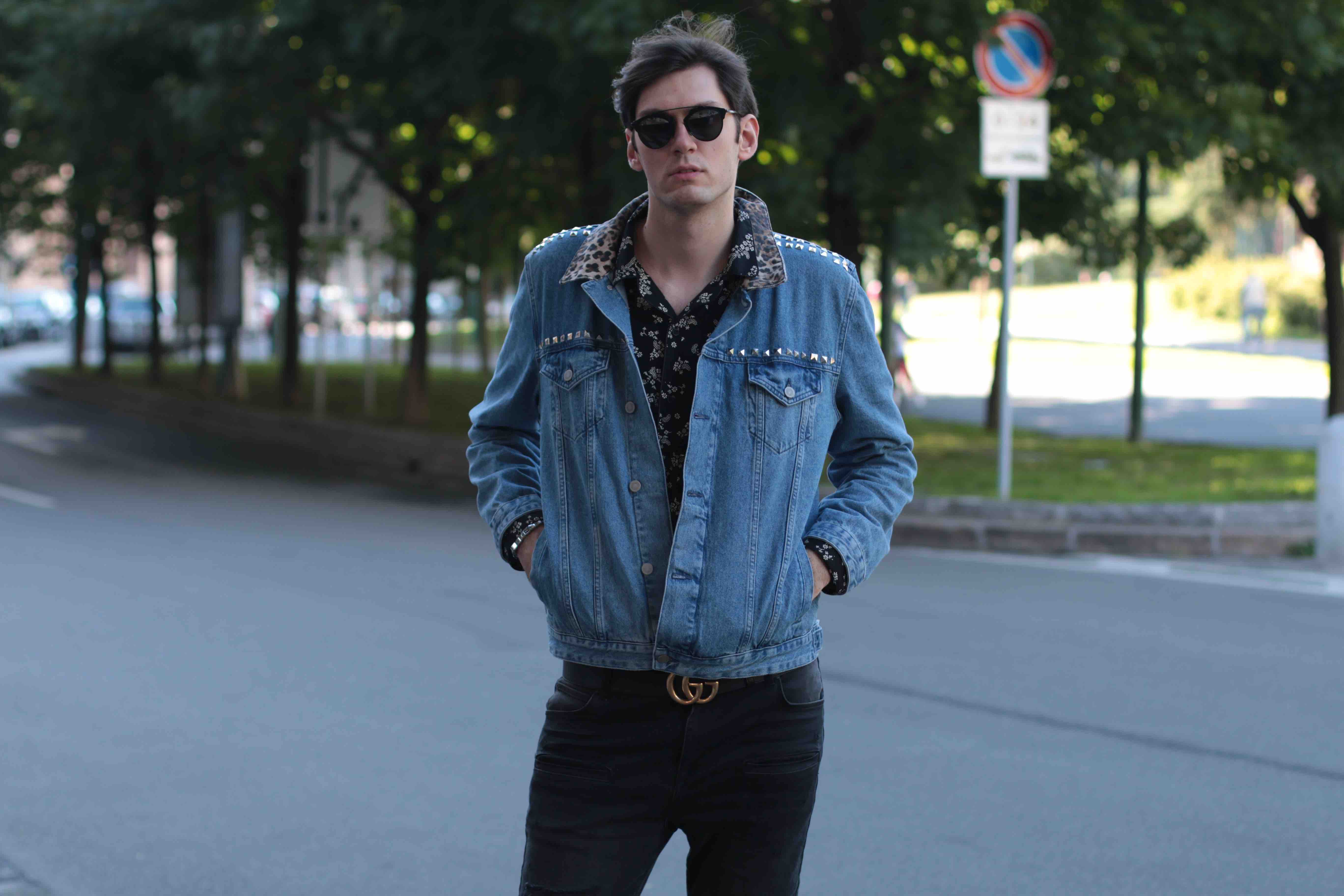 Studded jacket and biker jeans - Petar Milano